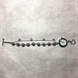 Handmade Beaded Watch Bracelet Col.Silver